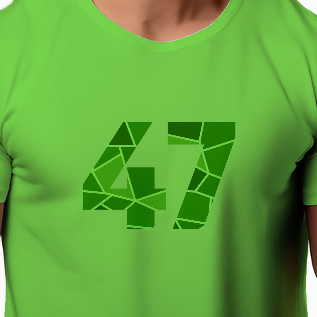 47 Number Men Unisex T-Shirt | Custom Number Graphic Tee (Liril Green)