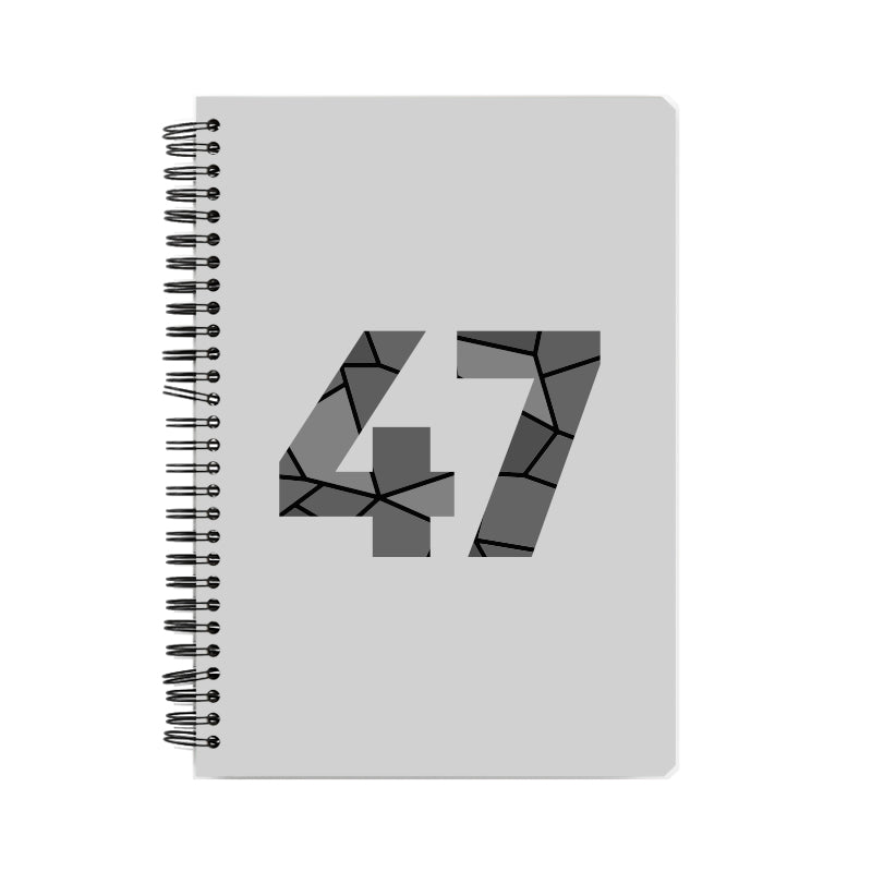 47 Number Notebook (Melange Grey, A5 Size, 100 Pages, Ruled, 6 Pack)