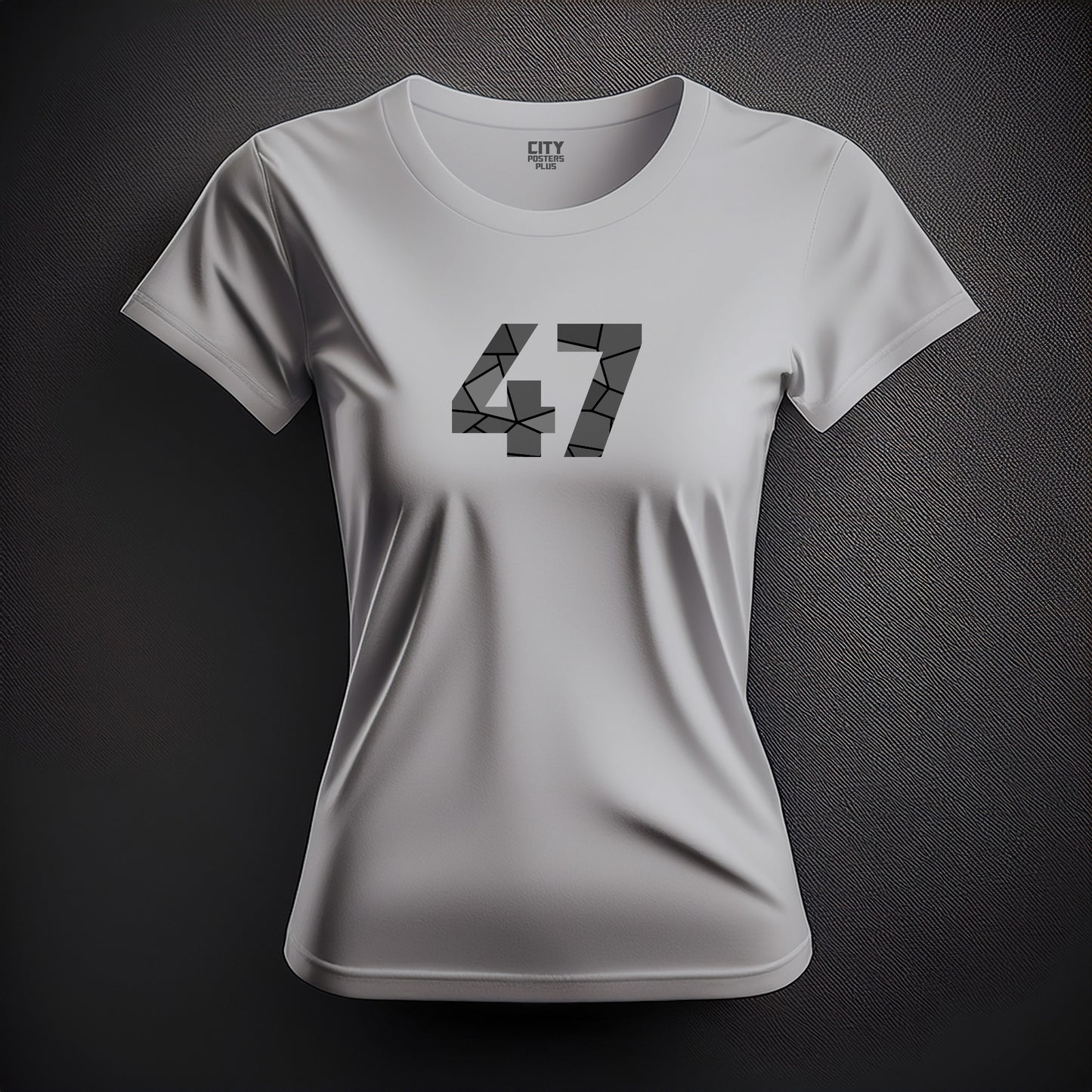 Number 47  Women T-Shirt (Melange Grey) | Stylish Numeric Graphic Tee