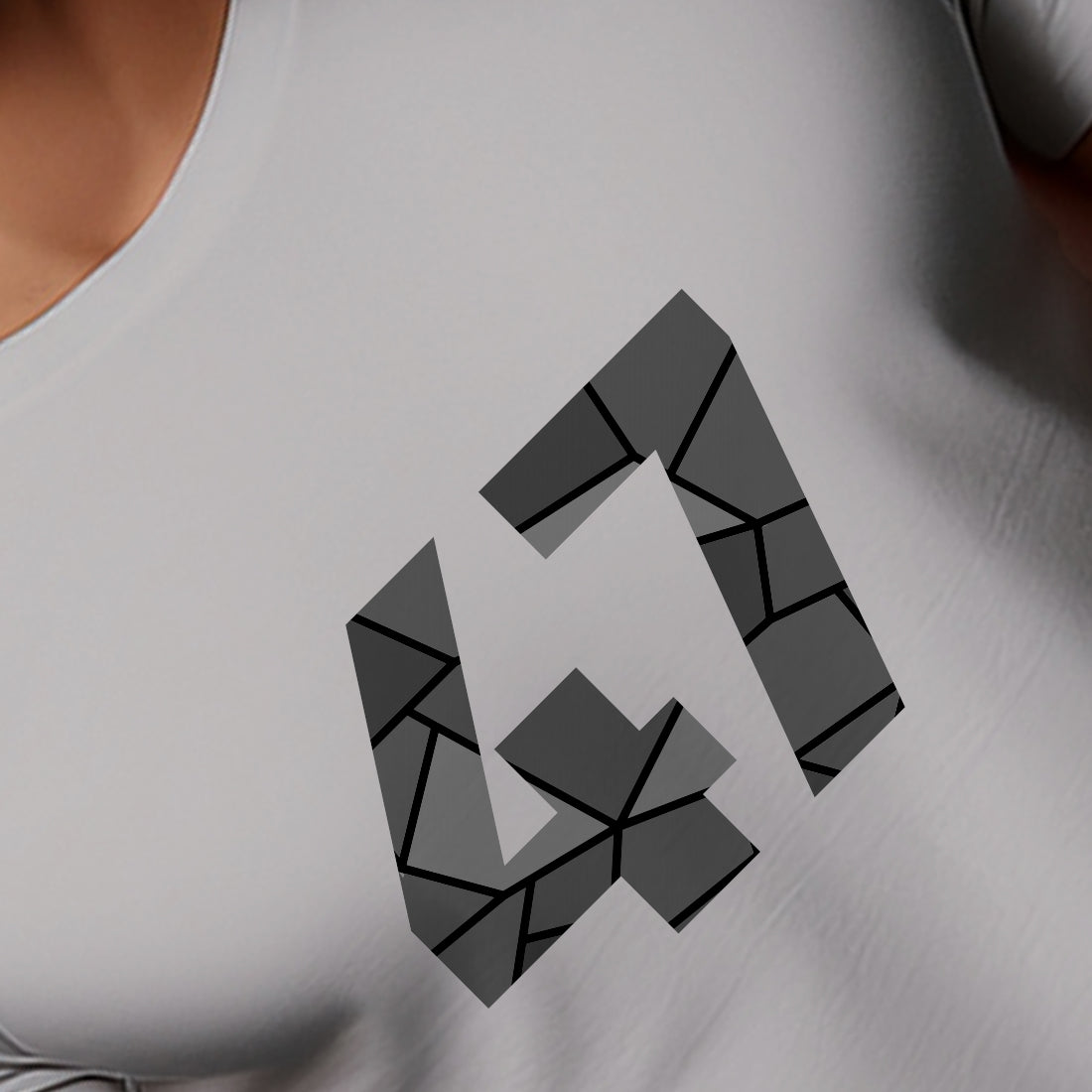 47 Number Men Unisex T-Shirt | Custom Number Graphic Tee (Melange Grey)