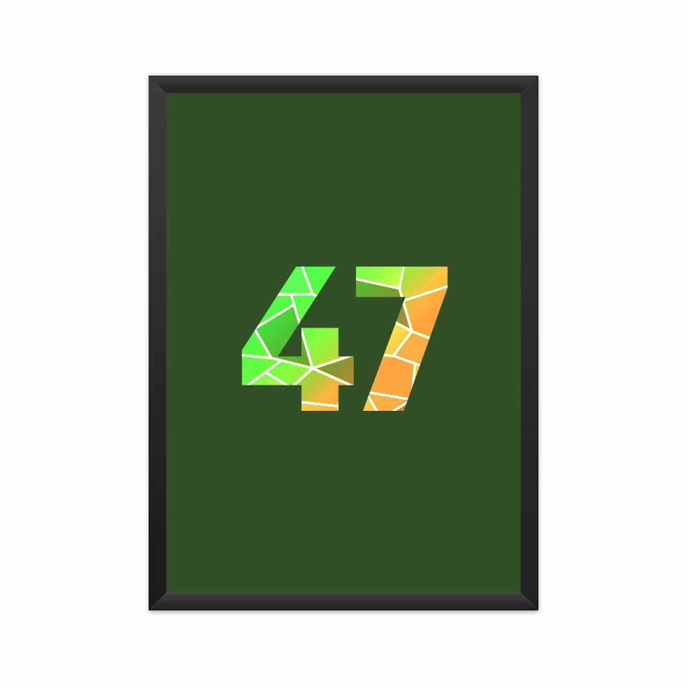 47 Number Framed Poster