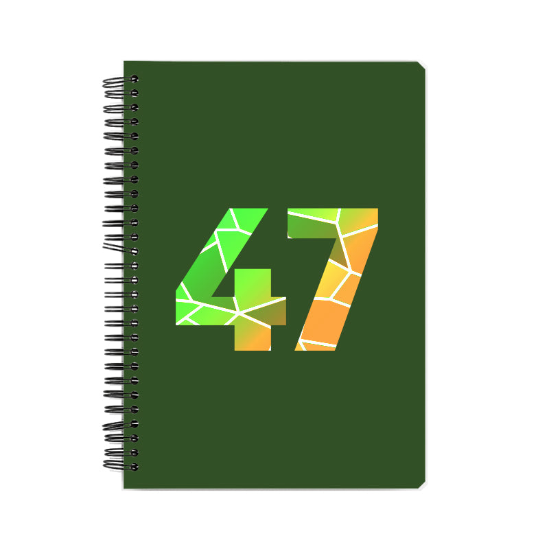 47 Number Notebook (Olive Green, A5 Size, 100 Pages, Ruled, 6 Pack)