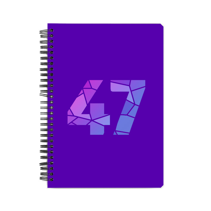 47 Number Notebook (Purple, A5 Size, 100 Pages, Ruled, 6 Pack)