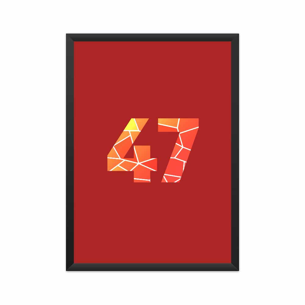 47 Number Framed Poster