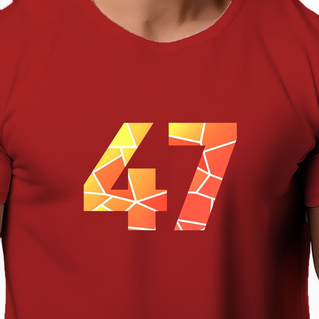 47 Number Men Unisex T-Shirt | Custom Number Graphic Tee (Red)