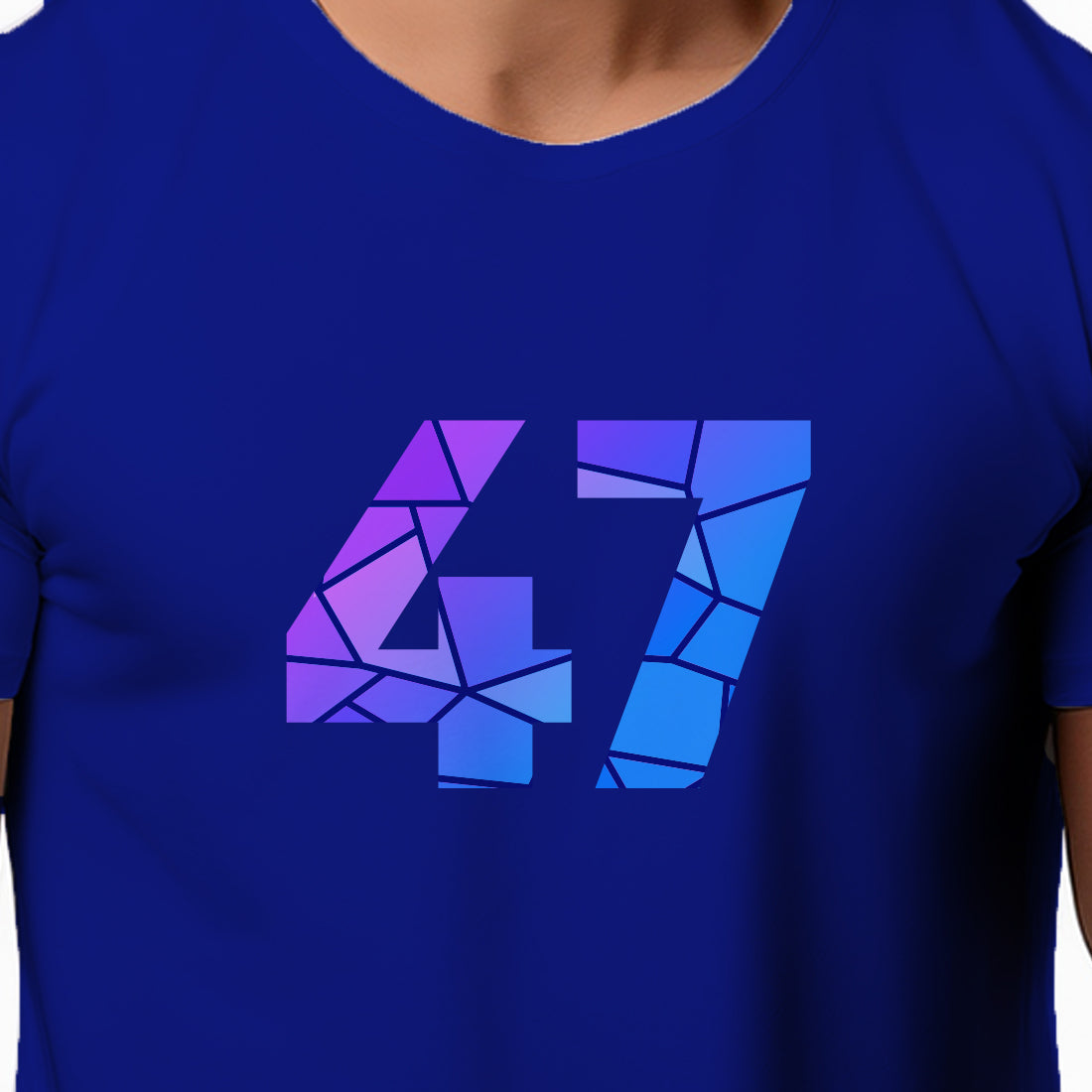 47 Number Men Unisex T-Shirt | Custom Number Graphic Tee (Royal Blue)