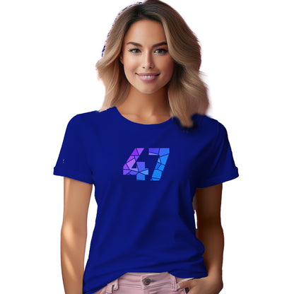 47 Number Women T-Shirt (Royal Blue) | Stylish Numeric Graphic Tee