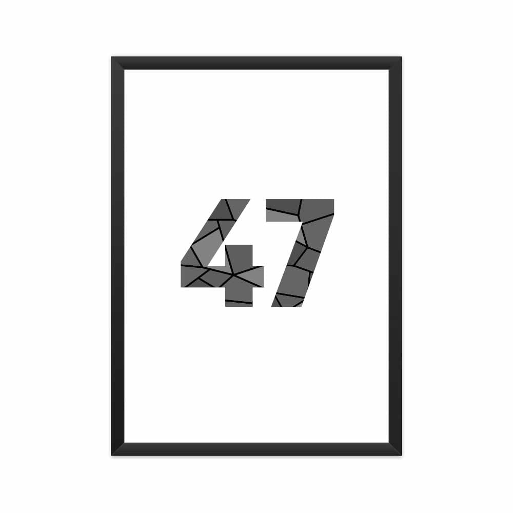 47 Number Framed Poster