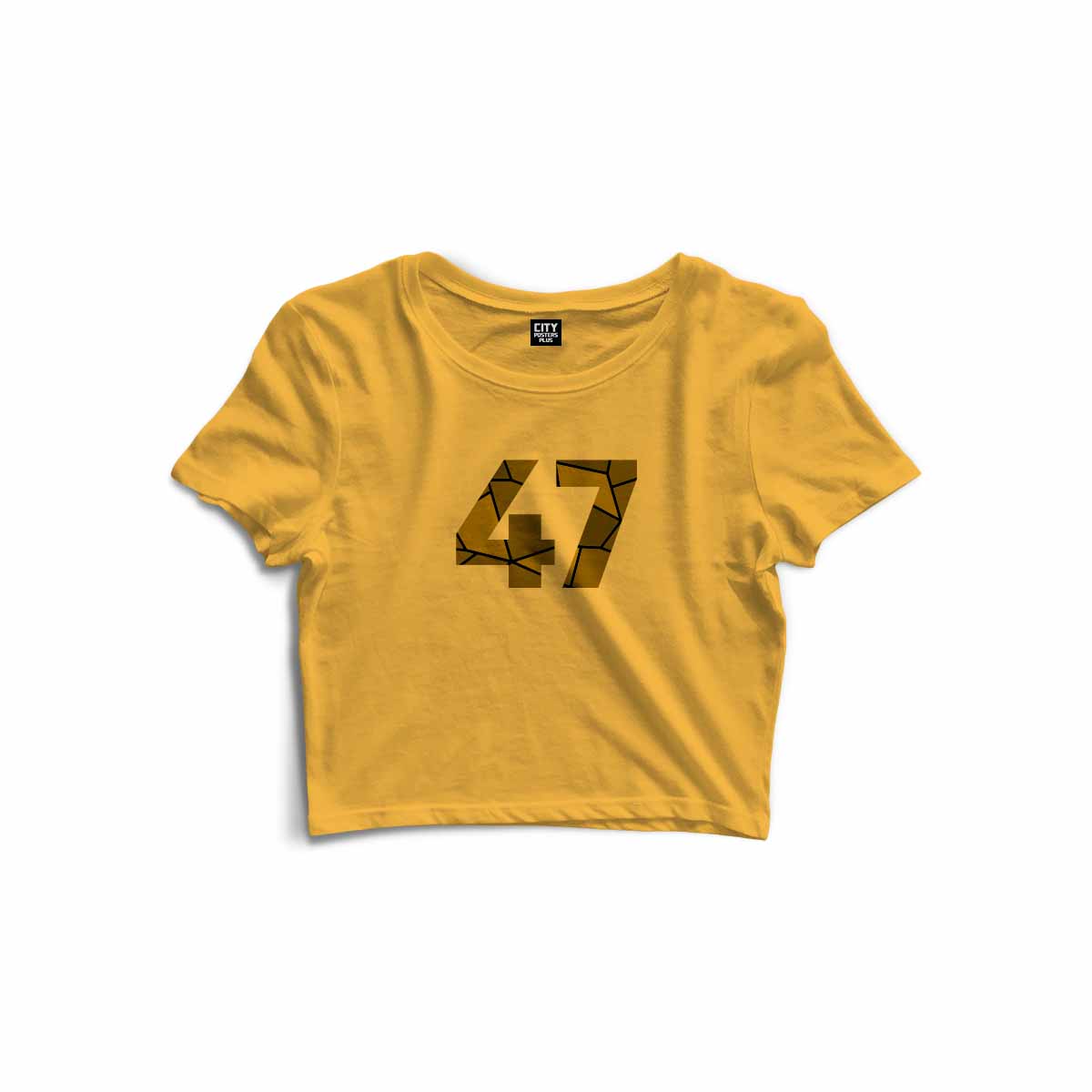 47 Number Women Crop Top (Golden Yellow)