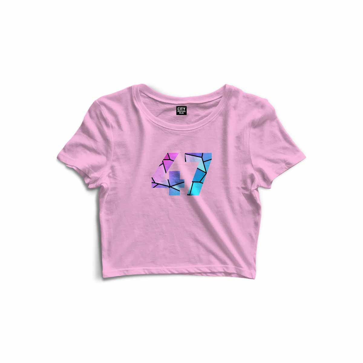 47 Number Women Crop Top (Light Pink)