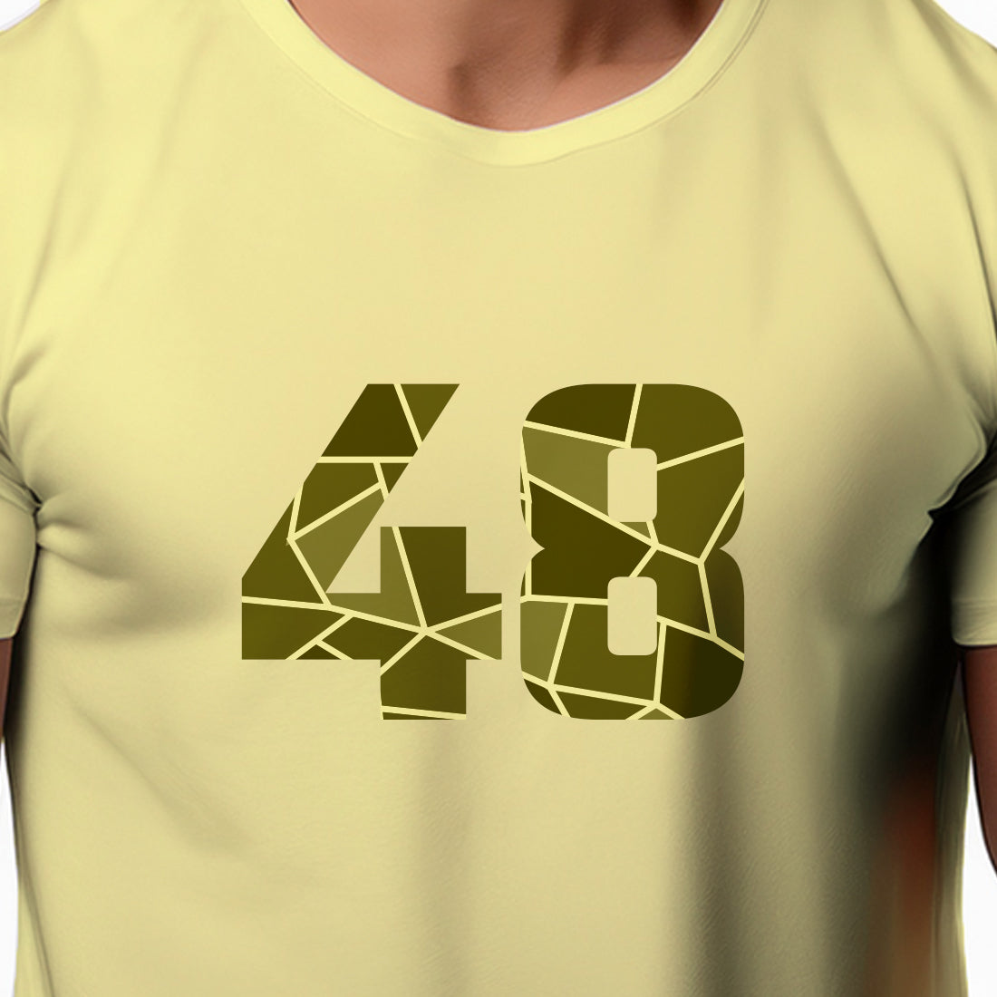 48 Number Men Unisex T-Shirt | Custom Number Graphic Tee (Butter Yellow)
