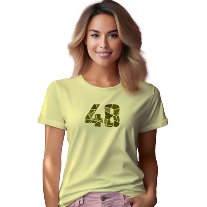 48 Number Women T-Shirt (Butter Yellow) | Stylish Numeric Graphic Tee