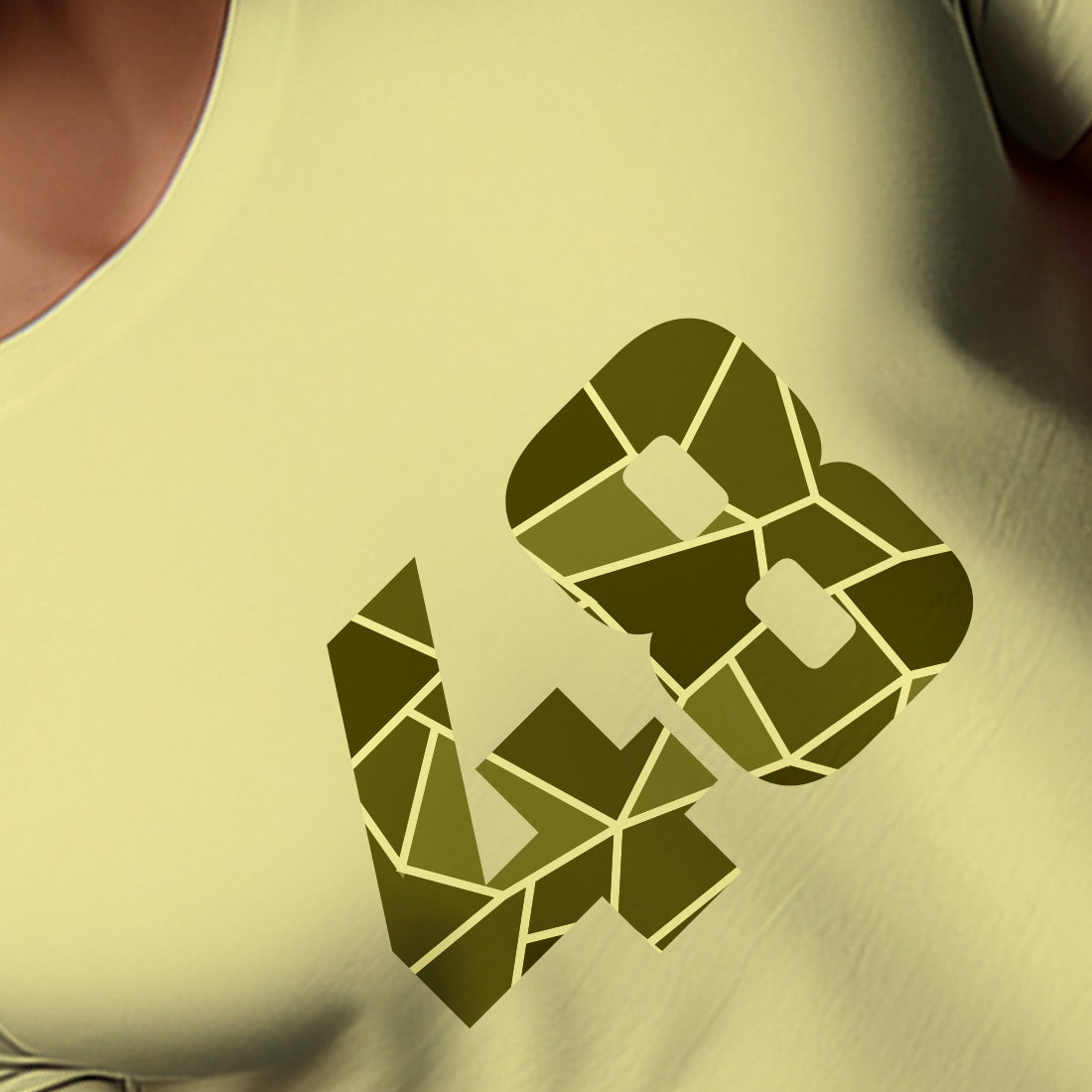 48 Number Men Unisex T-Shirt | Custom Number Graphic Tee (Butter Yellow)