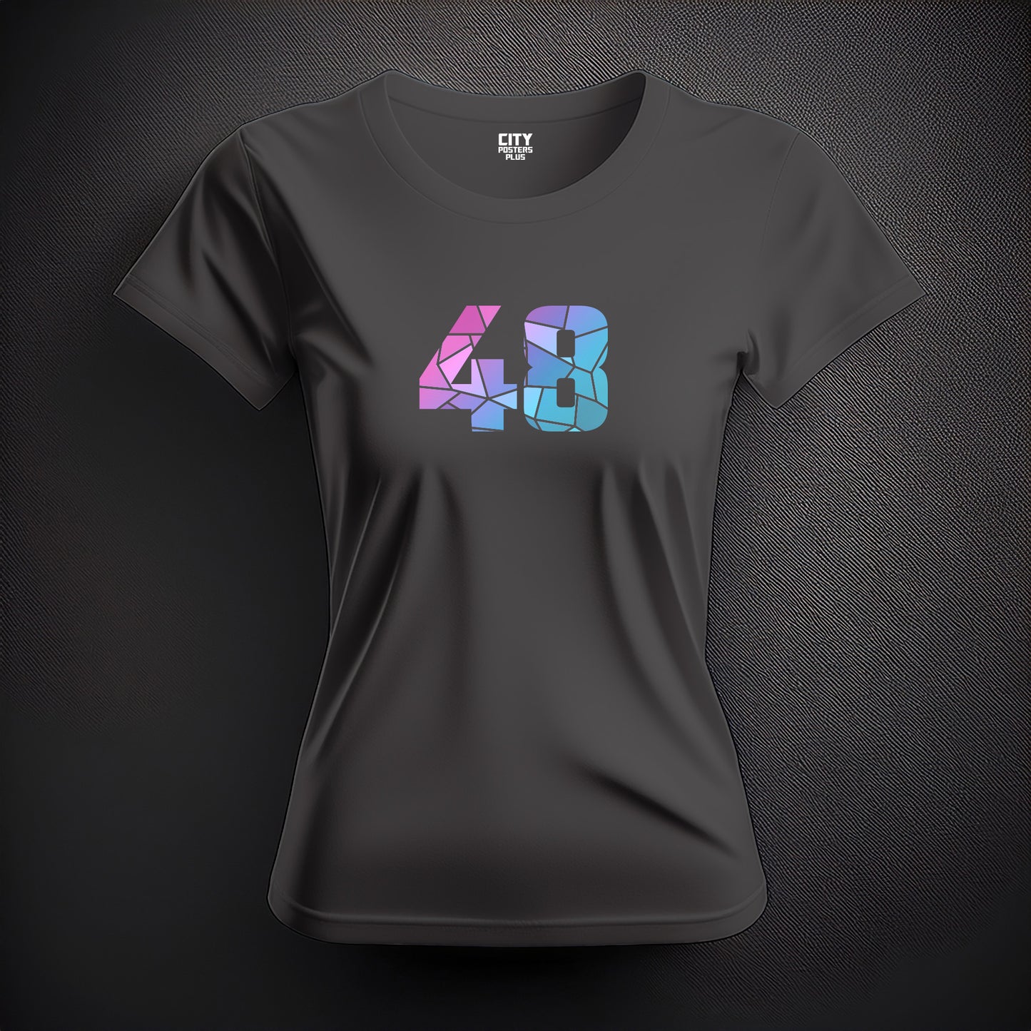 Number 48  Women T-Shirt (Charcoal Grey) | Stylish Numeric Graphic Tee