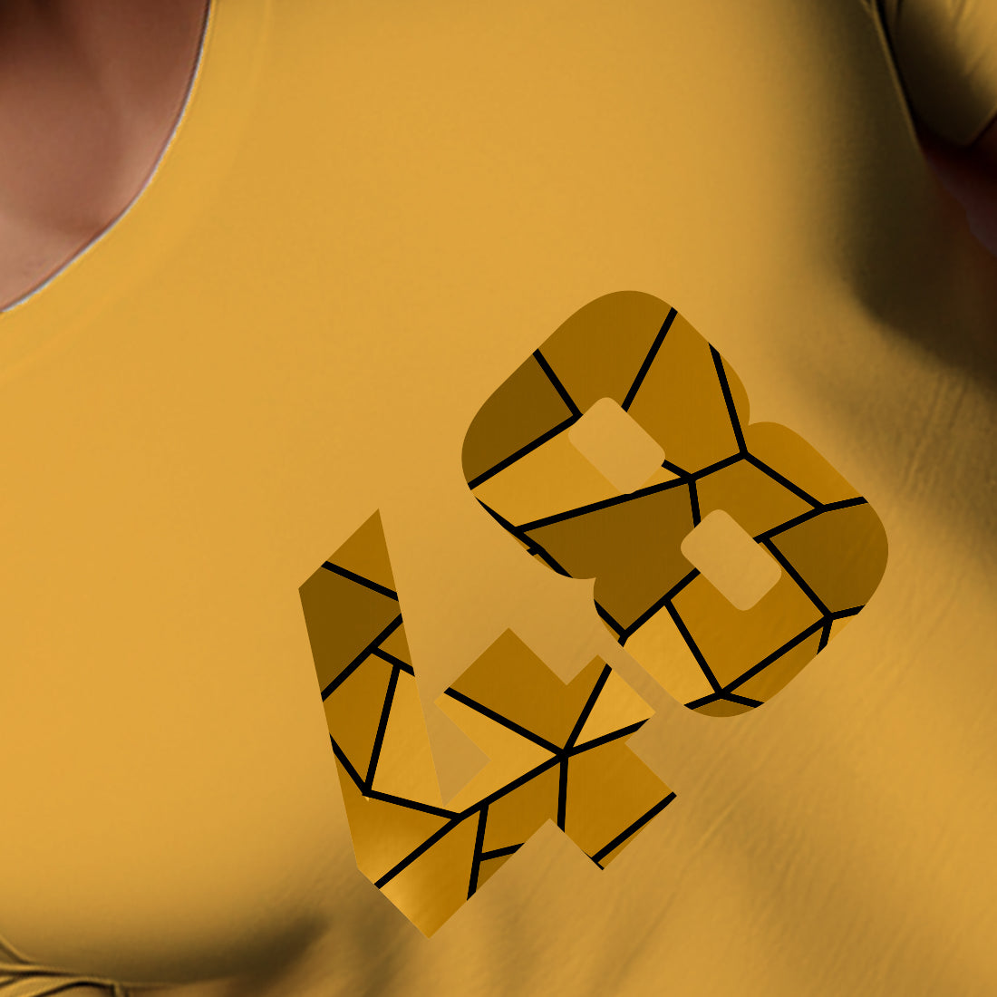 48 Number Men Unisex T-Shirt | Custom Number Graphic Tee (Golden Yellow)