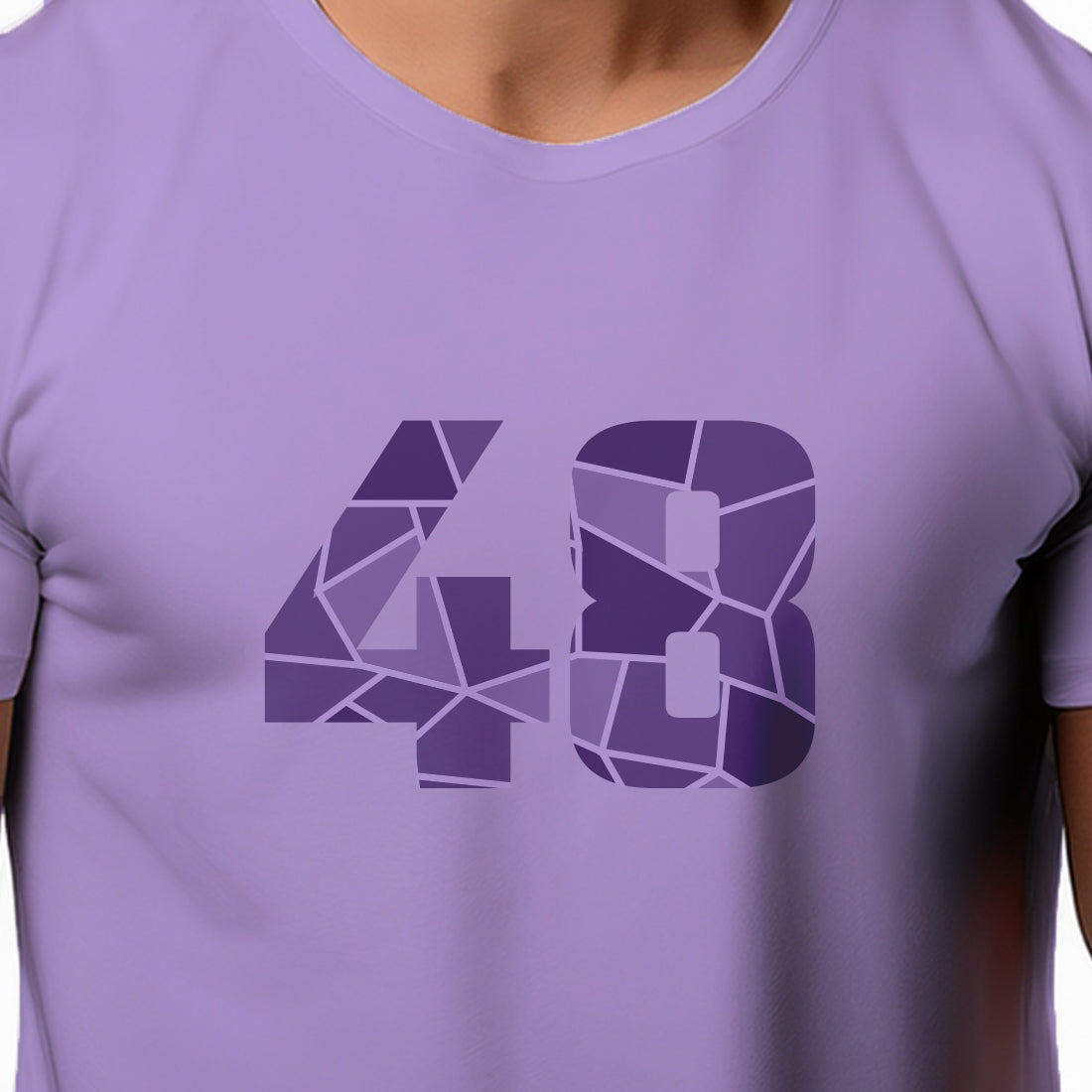 48 Number Men Unisex T-Shirt | Custom Number Graphic Tee (Iris Lavender)