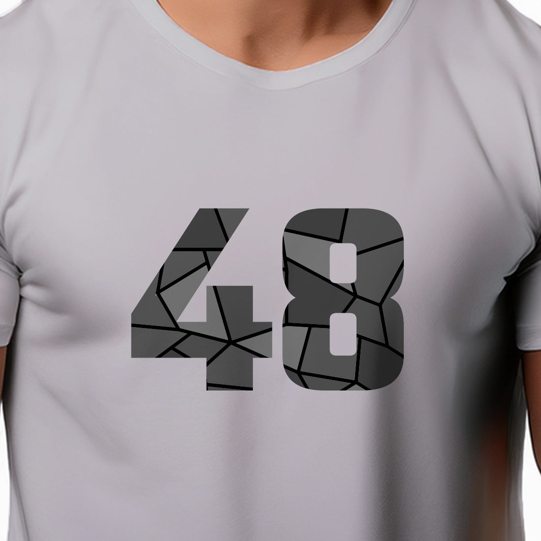48 Number Men Unisex T-Shirt | Custom Number Graphic Tee (Melange Grey)