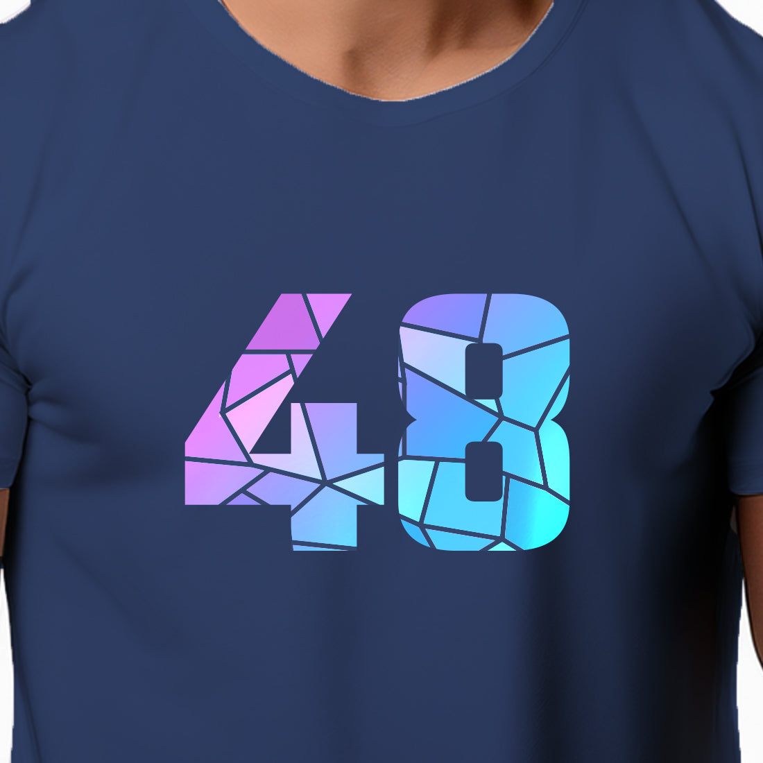 48 Number Men Unisex T-Shirt | Custom Number Graphic Tee (Navy Blue)