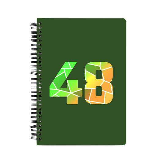 48 Number Notebook (Olive Green, A5 Size, 100 Pages, Ruled, 6 Pack)