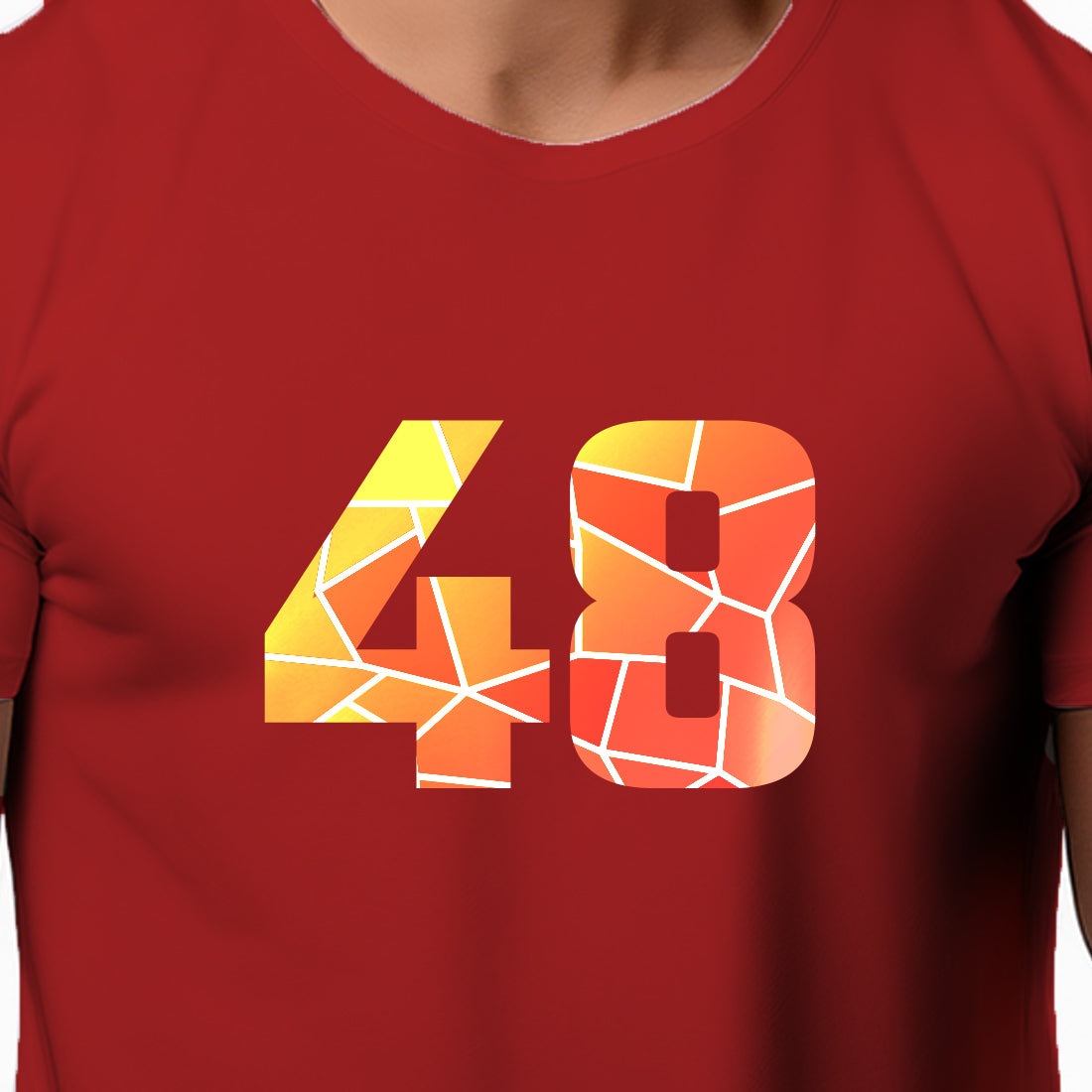48 Number Men Unisex T-Shirt | Custom Number Graphic Tee (Red)