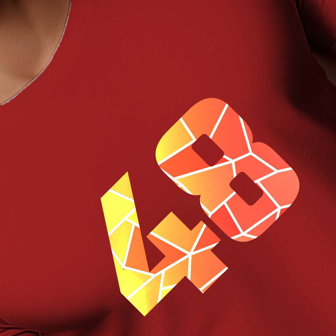 48 Number Men Unisex T-Shirt | Custom Number Graphic Tee (Red)