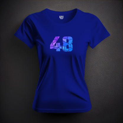 48 Number Women T-Shirt (Royal Blue) | Stylish Numeric Graphic Tee