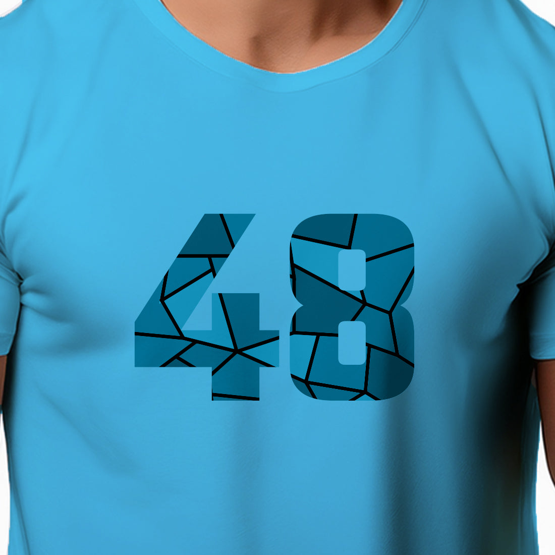 48 Number Men Unisex T-Shirt | Custom Number Graphic Tee (Sky Blue)