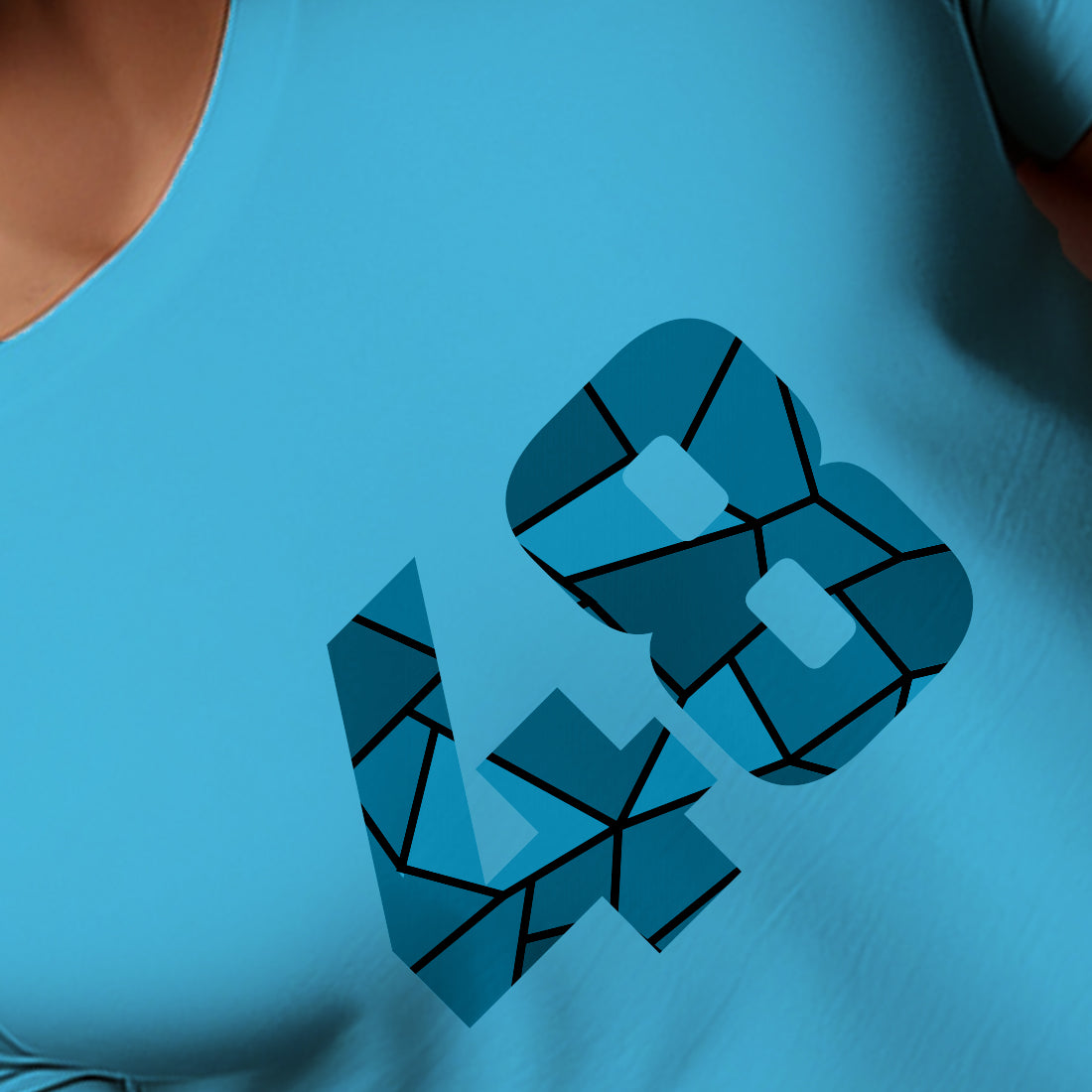 48 Number Men Unisex T-Shirt | Custom Number Graphic Tee (Sky Blue)