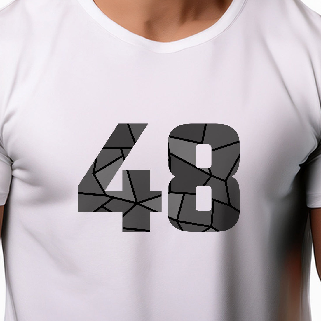 48 Number Men Unisex T-Shirt (White)