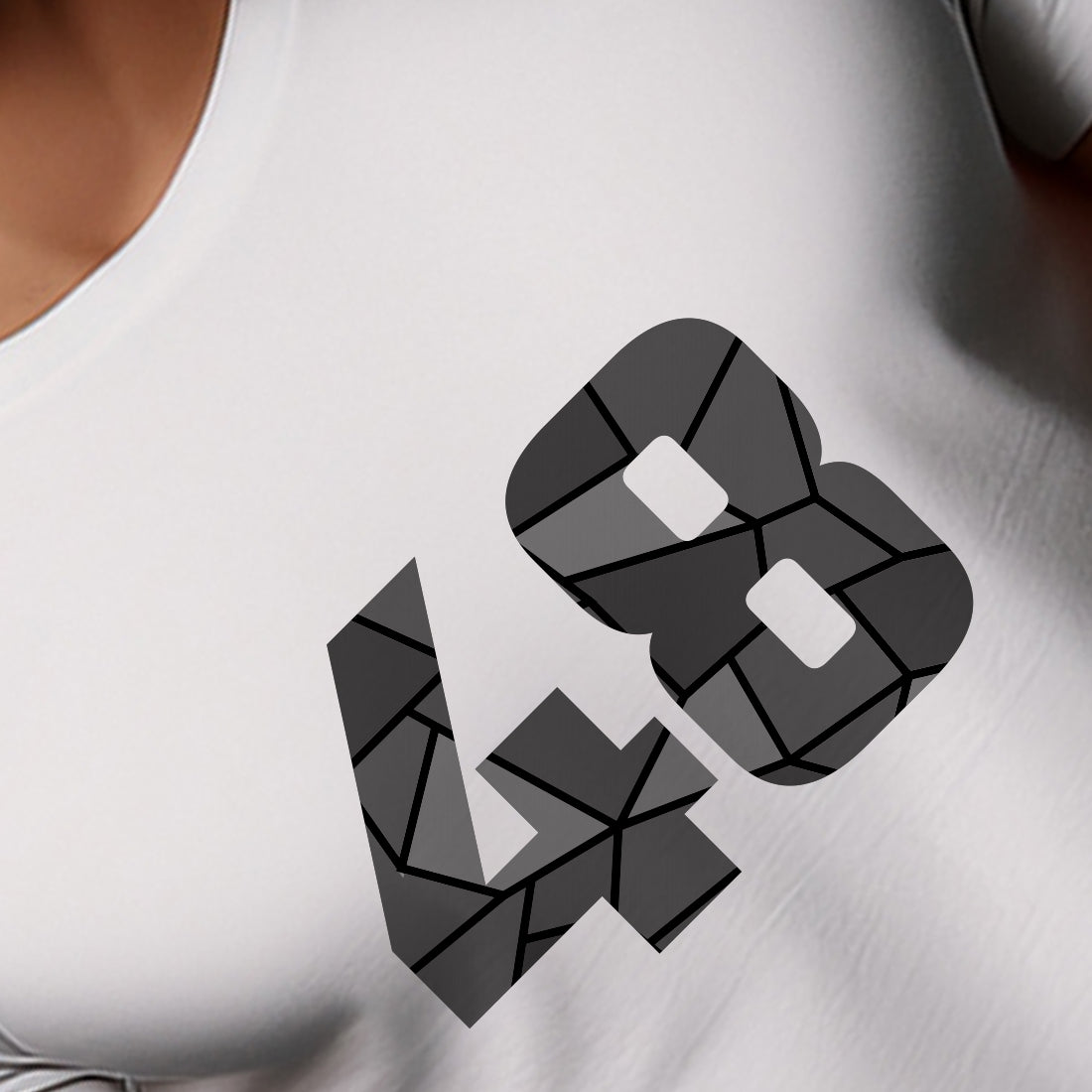 48 Number Men Unisex T-Shirt (White)