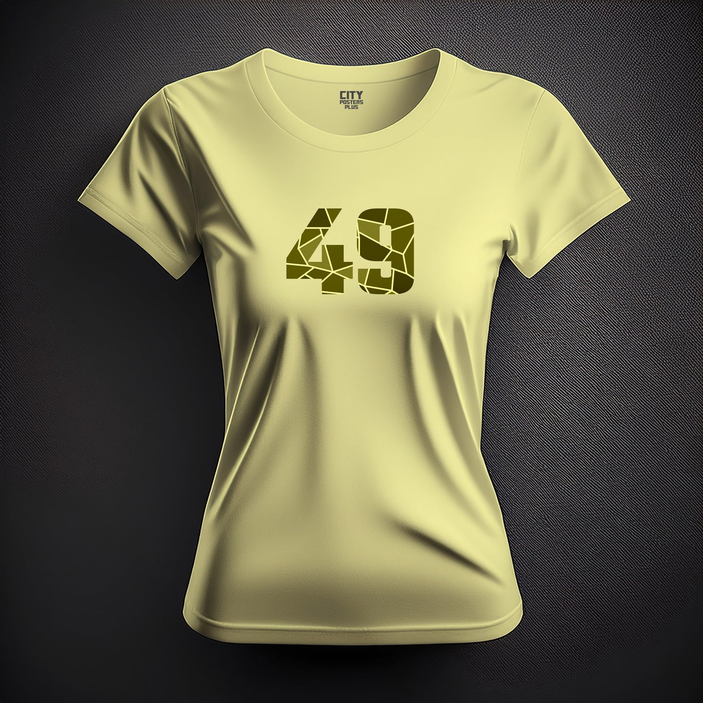 Number 49  Women T-Shirt (Butter Yellow) | Stylish Numeric Graphic Tee