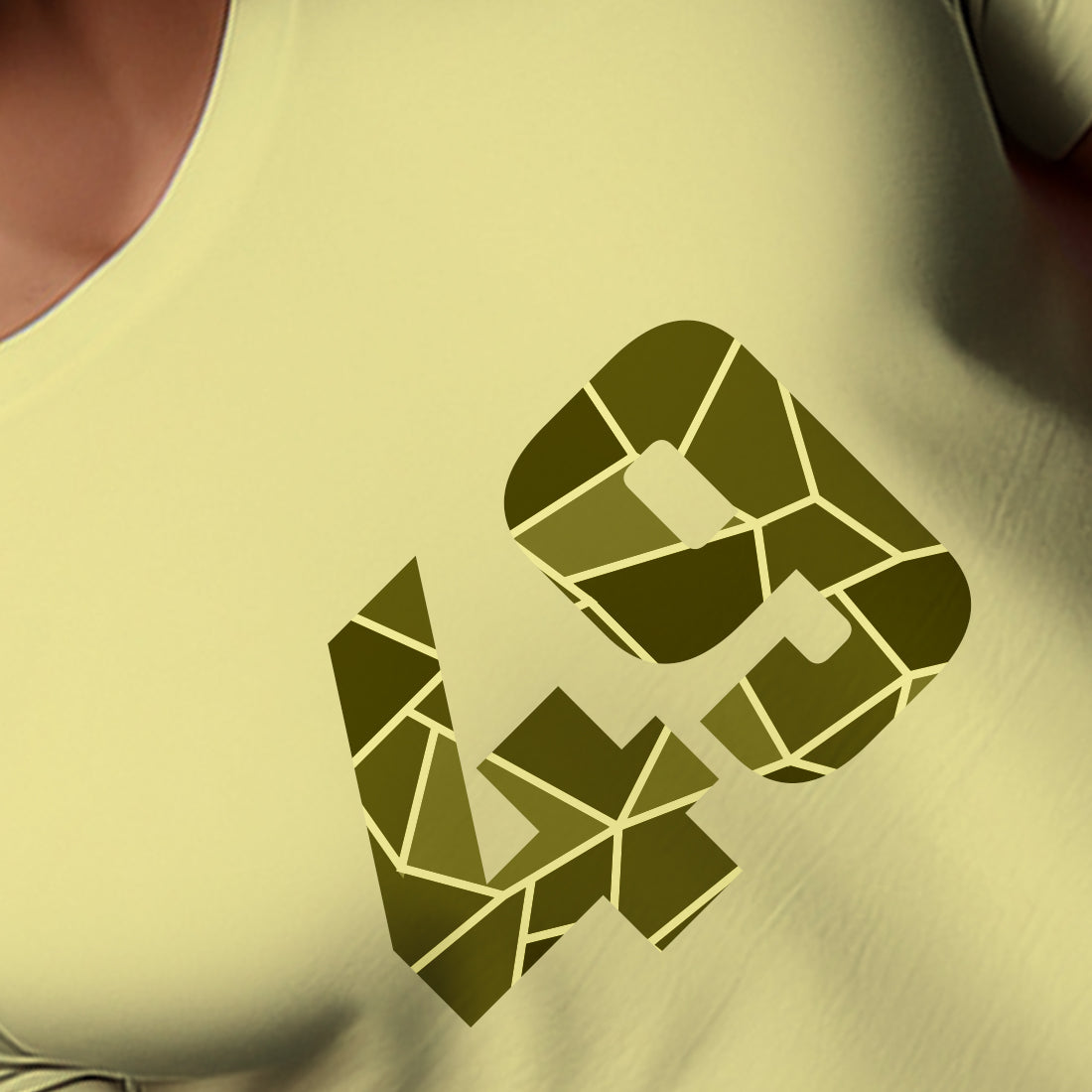 49 Number Men Unisex T-Shirt | Custom Number Graphic Tee (Butter Yellow)