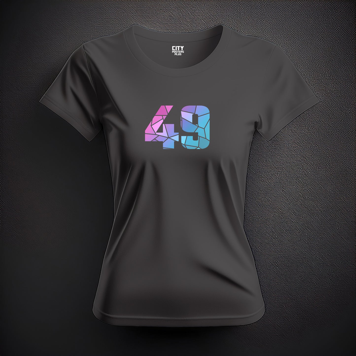 Number 49  Women T-Shirt (Charcoal Grey) | Stylish Numeric Graphic Tee