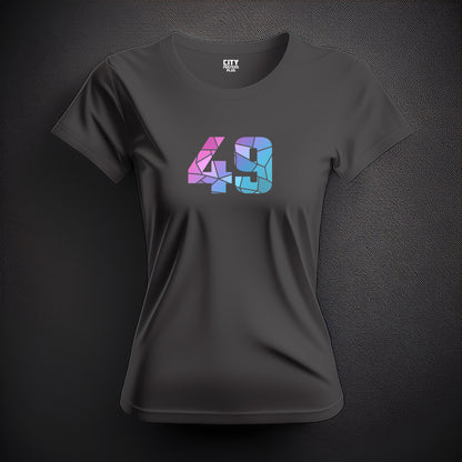 49 Number Women T-Shirt (Charcoal Grey) | Stylish Numeric Graphic Tee