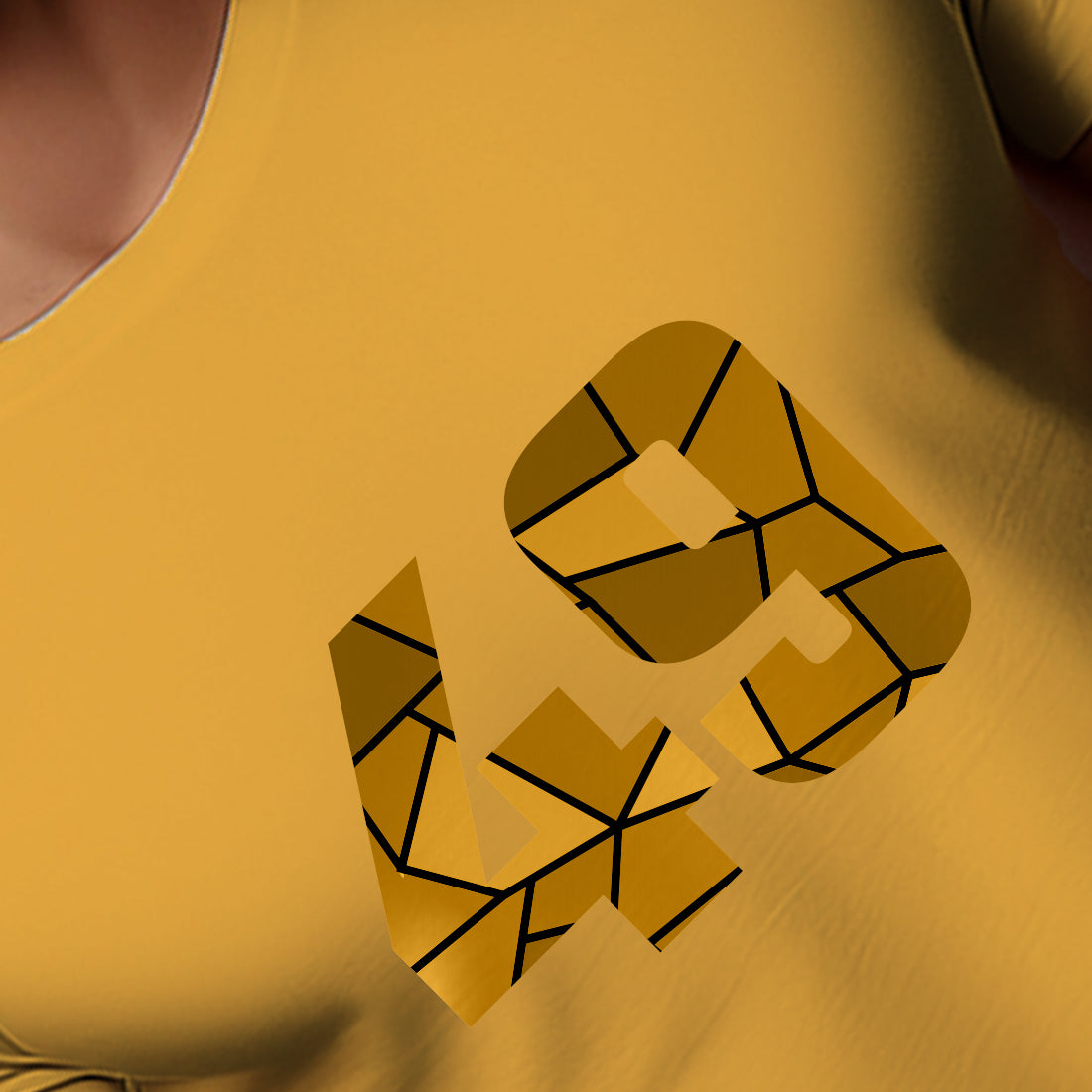 49 Number Men Unisex T-Shirt | Custom Number Graphic Tee (Golden Yellow)