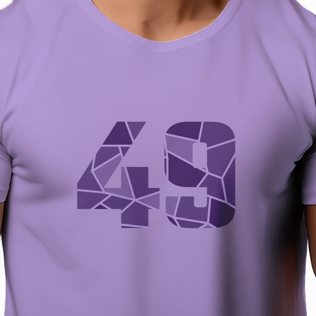 49 Number Men Unisex T-Shirt | Custom Number Graphic Tee (Iris Lavender)