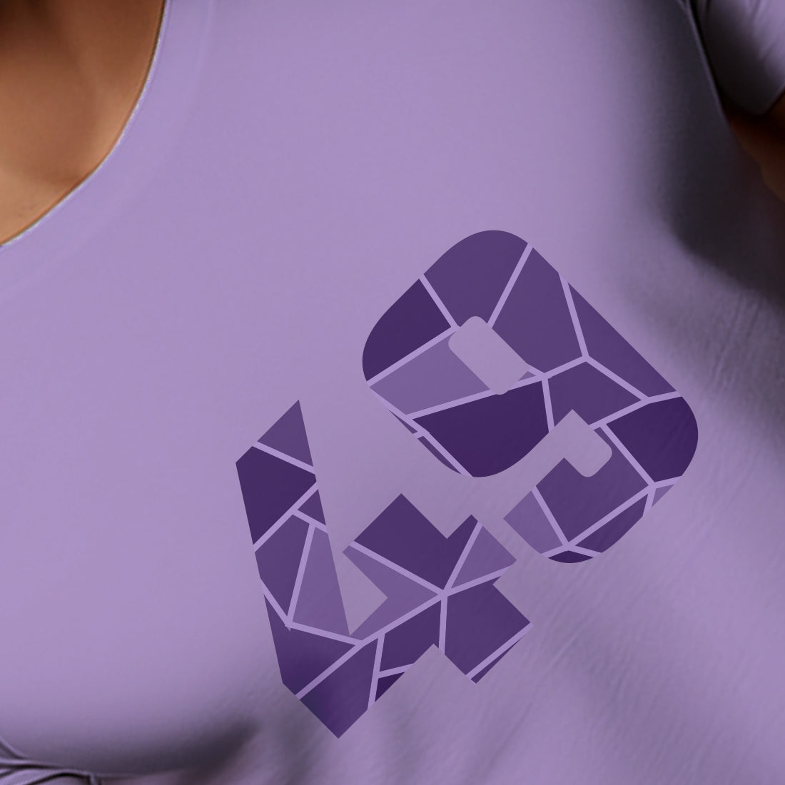 49 Number Men Unisex T-Shirt | Custom Number Graphic Tee (Iris Lavender)