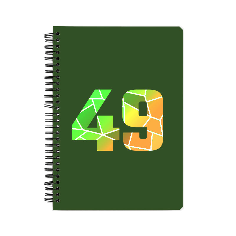 49 Number Notebook (Olive Green, A5 Size, 100 Pages, Ruled, 6 Pack)