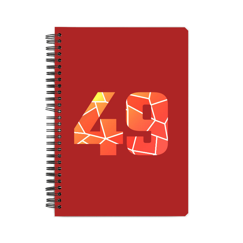 49 Number Notebook (Red, A5 Size, 100 Pages, Ruled, 6 Pack)