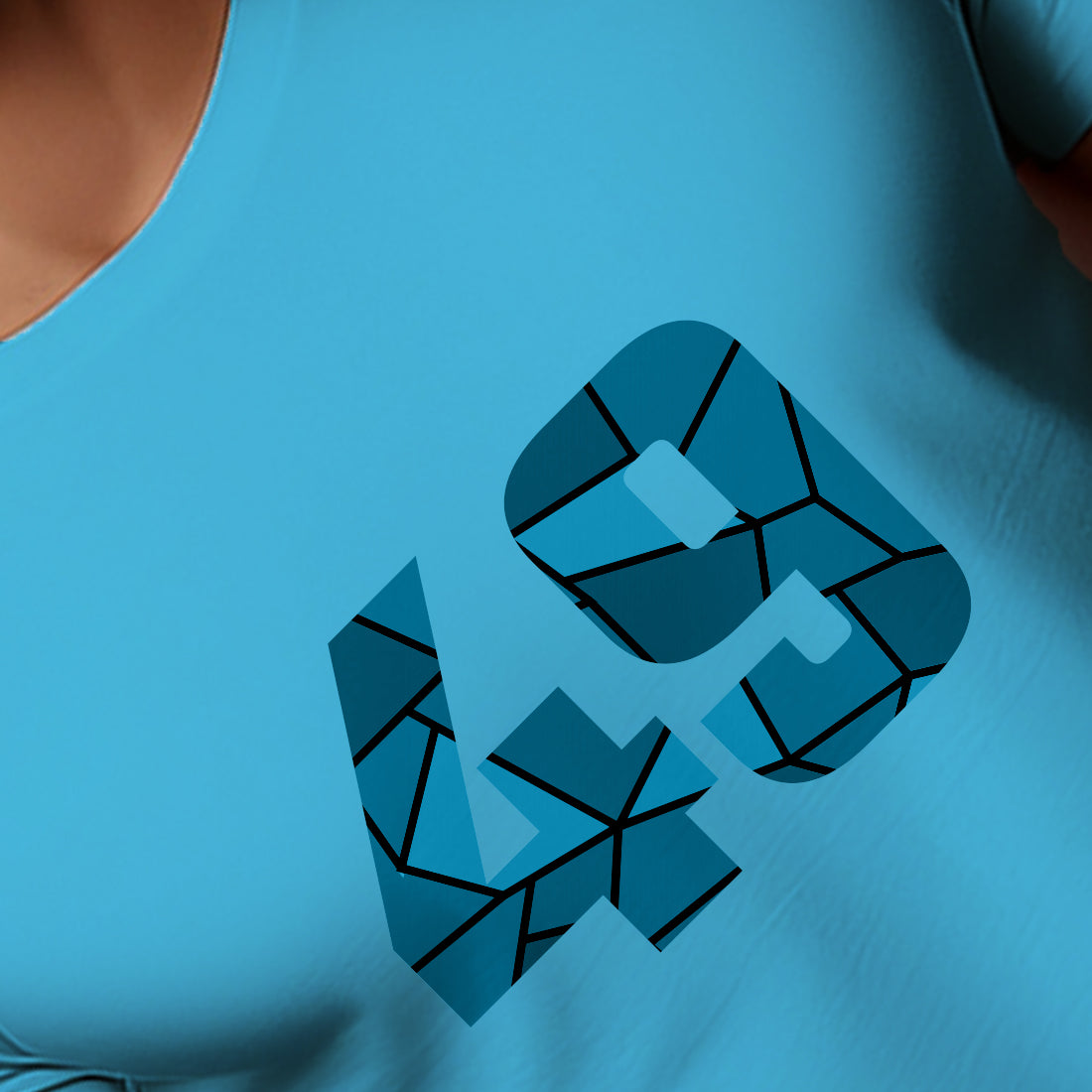 49 Number Men Unisex T-Shirt | Custom Number Graphic Tee (Sky Blue)