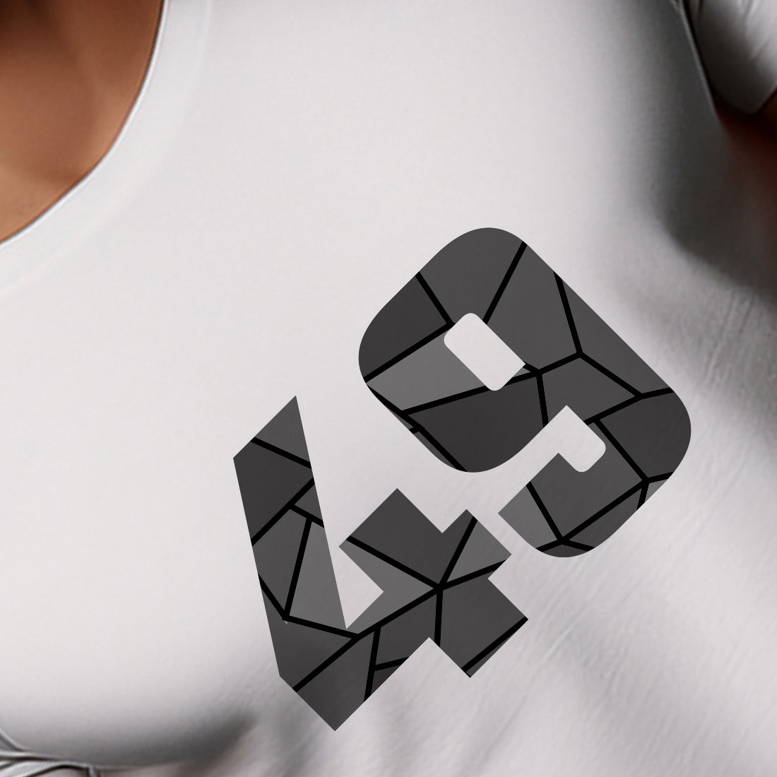49 Number Men Unisex T-Shirt | Custom Number Graphic Tee (White)