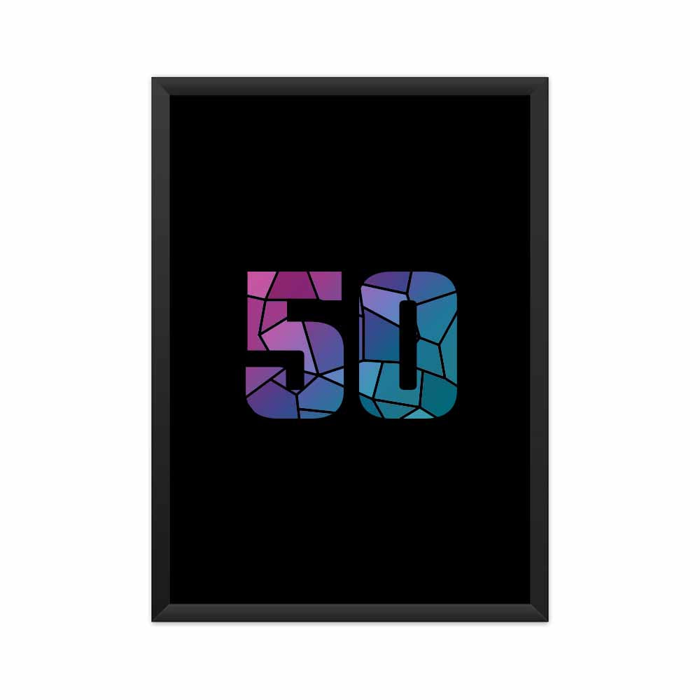 50 Number Framed Poster