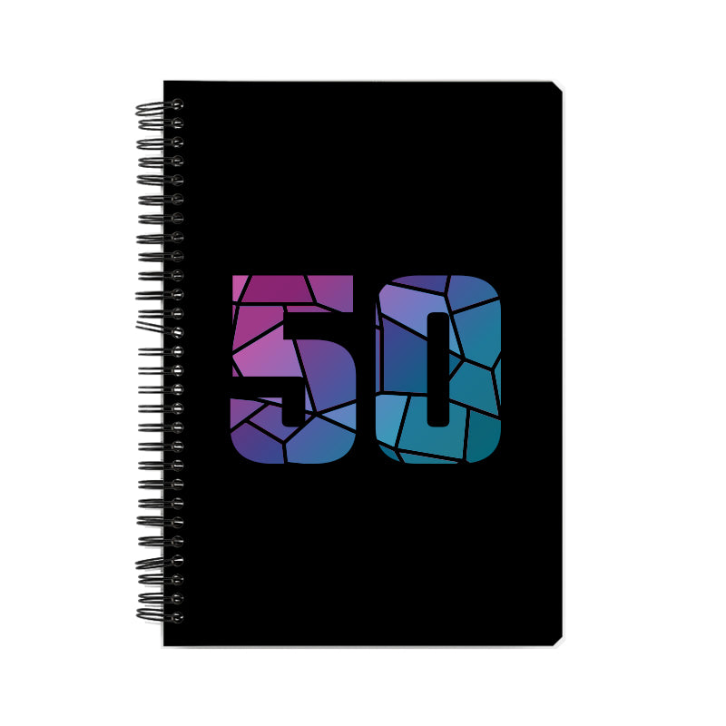 50 Number Notebook (Black, A5 Size, 100 Pages, Ruled, 6 Pack)