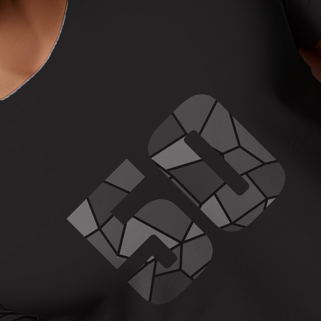 50 Number Men Unisex T-Shirt | Custom Number Graphic Tee (Black)