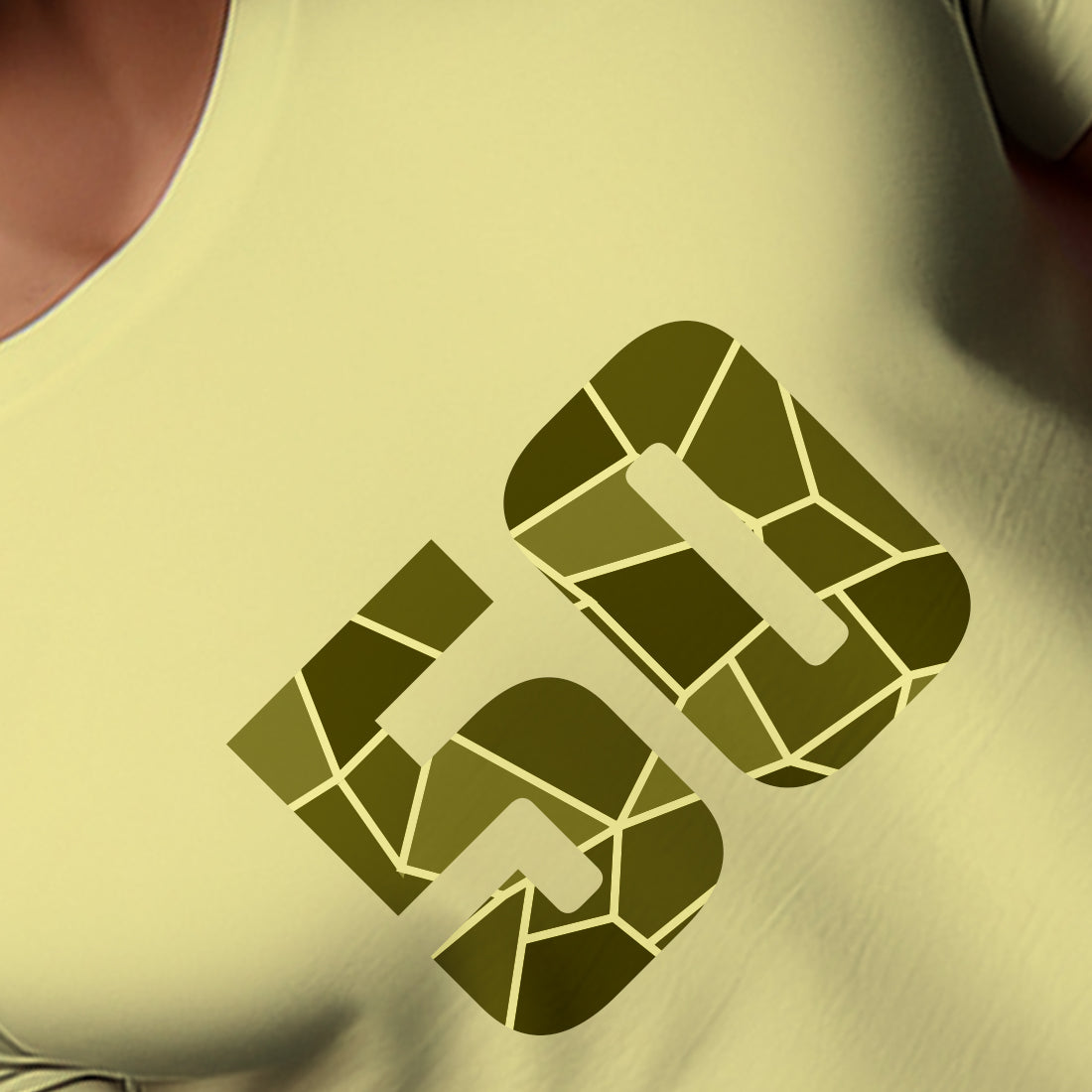50 Number Men Unisex T-Shirt | Custom Number Graphic Tee (Butter Yellow)