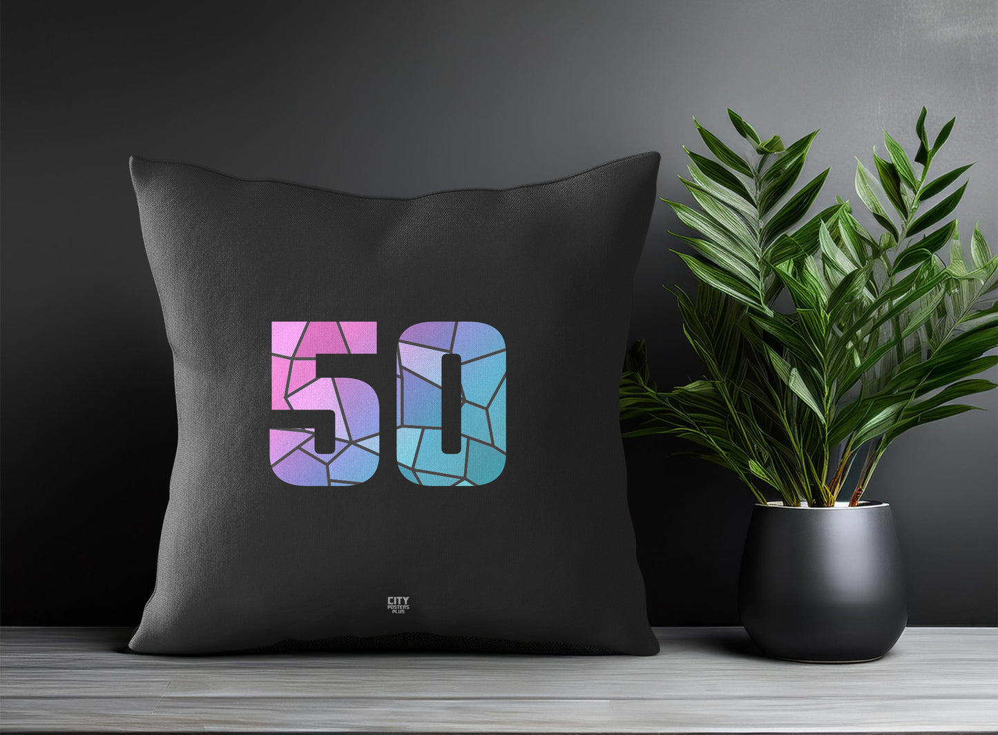 50 Number Pillow Case (Charcoal Grey)