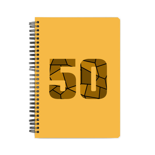 50 Number Notebook (Golden Yellow, A5 Size, 100 Pages, Ruled, 6 Pack)