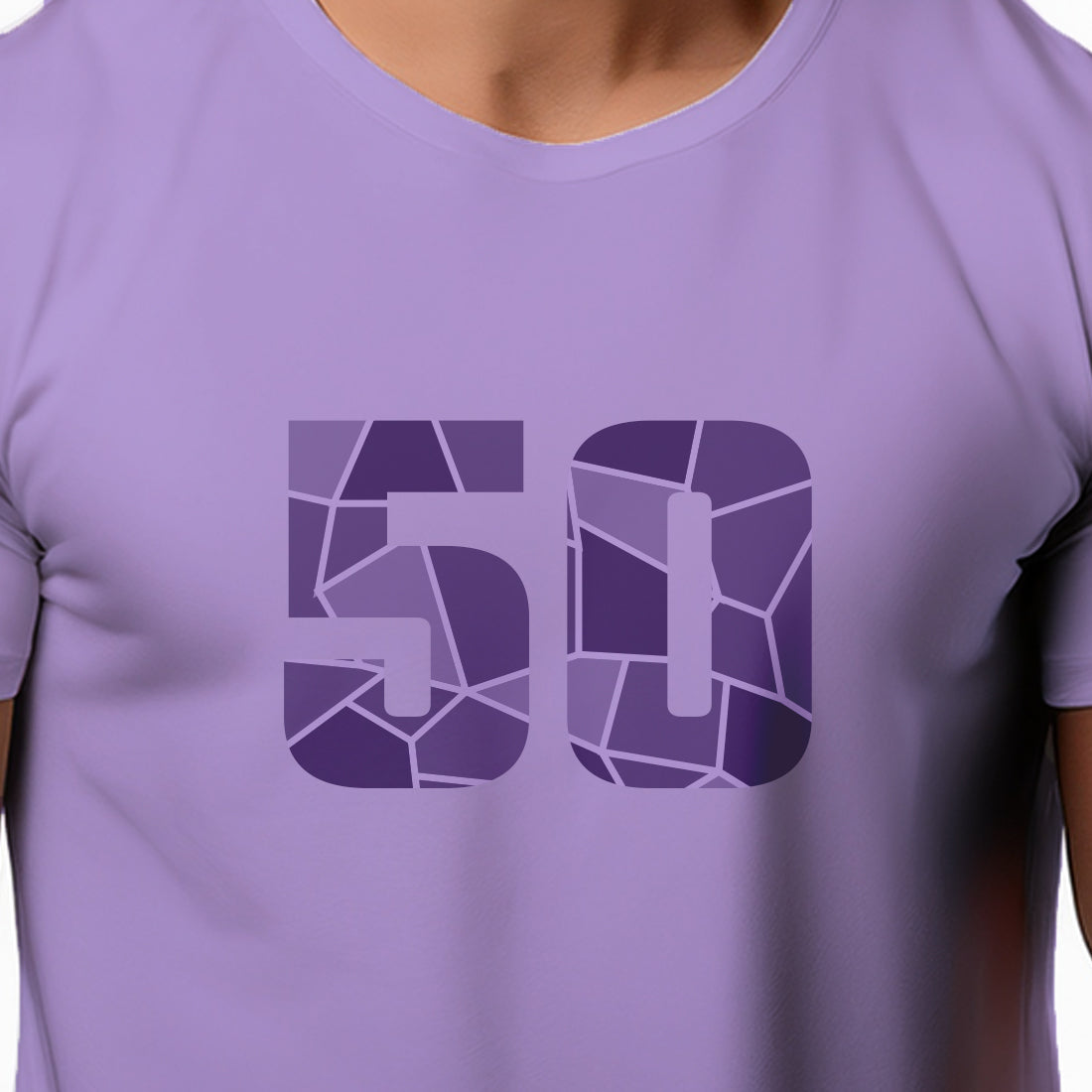 50 Number Men Unisex T-Shirt | Custom Number Graphic Tee (Iris Lavender)