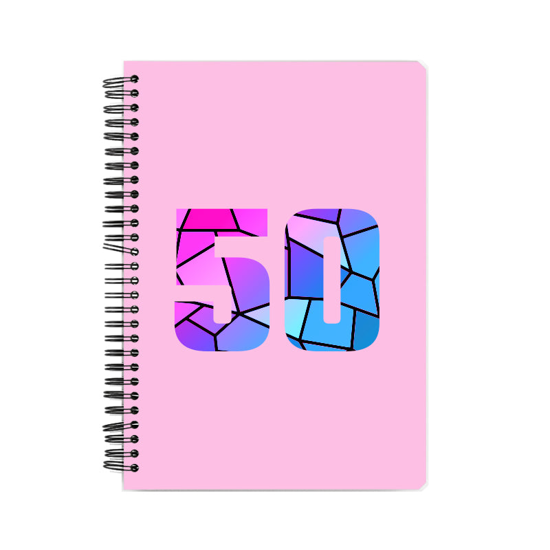 50 Number Notebook (Light Pink, A5 Size, 100 Pages, Ruled, 6 Pack)