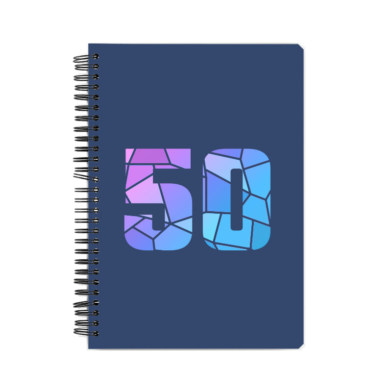 50 Number Notebook (Navy Blue, A5 Size, 100 Pages, Ruled, 6 Pack)